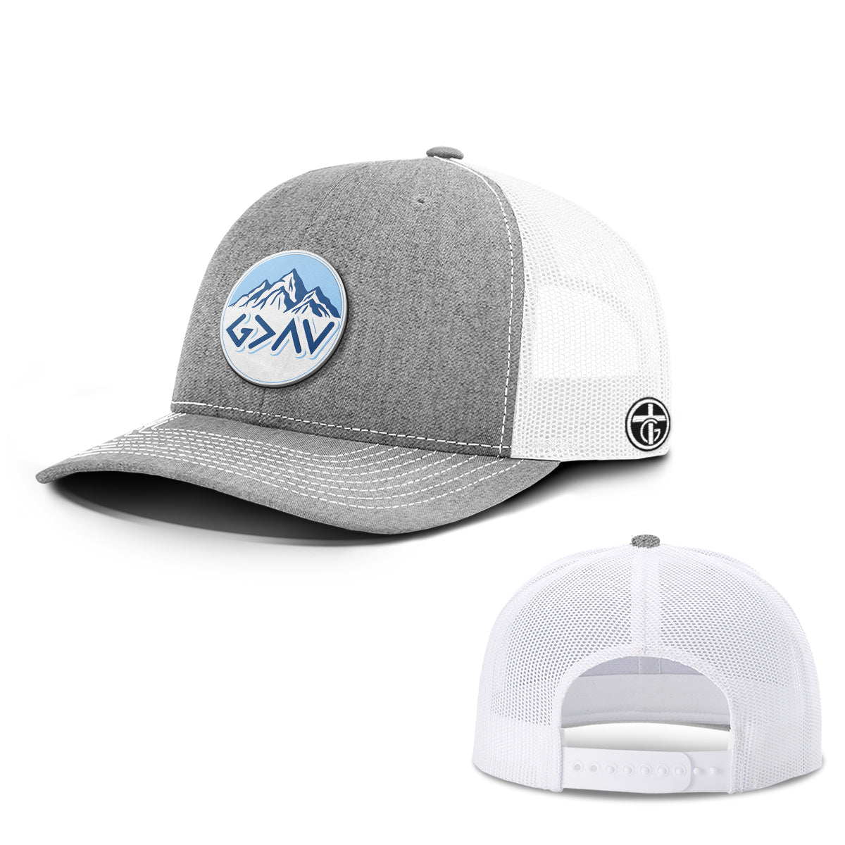 God Is Greater Than The Highs And Lows Mountain Circle Patch Hats - Our True God