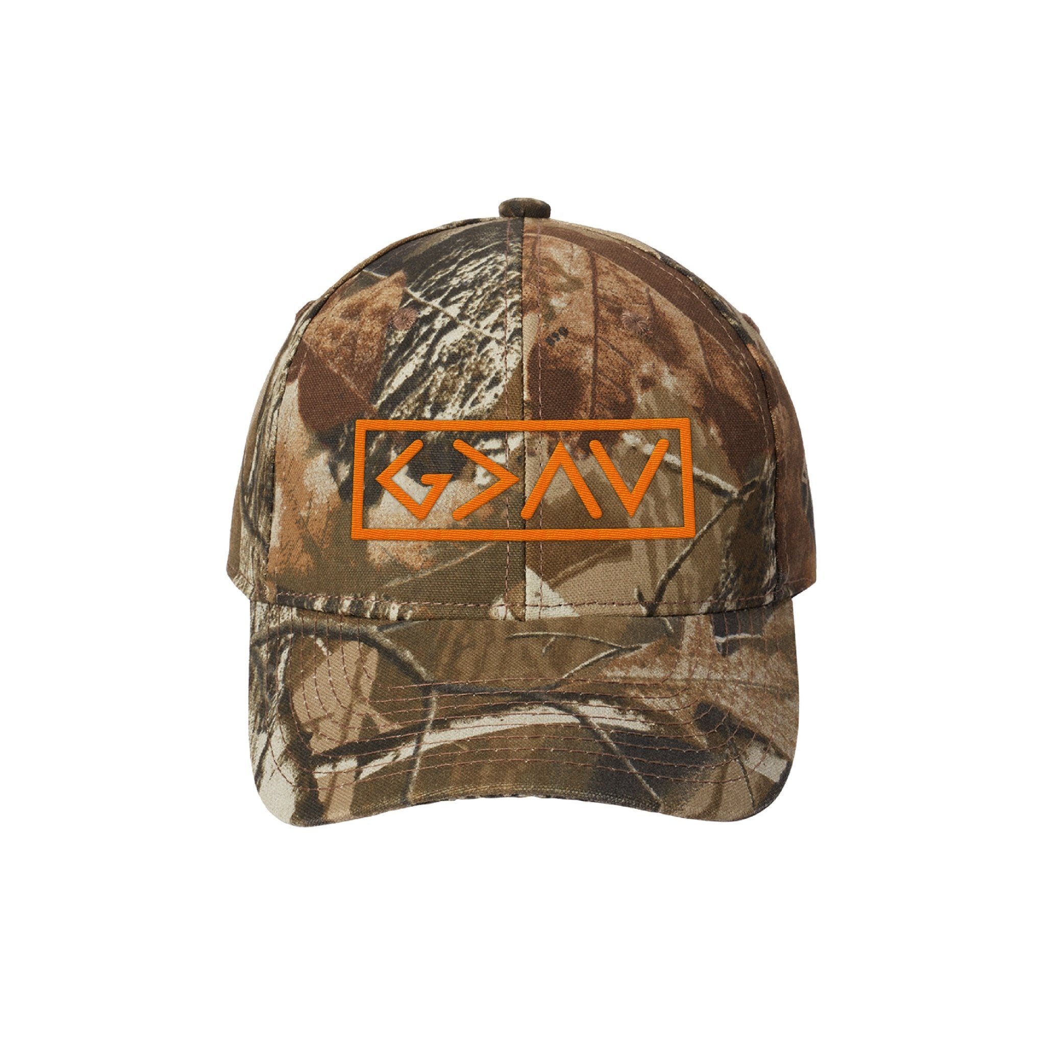 God is Greater Than the Highs and Lows Realtree® Camo Hunting Hats - Our True God