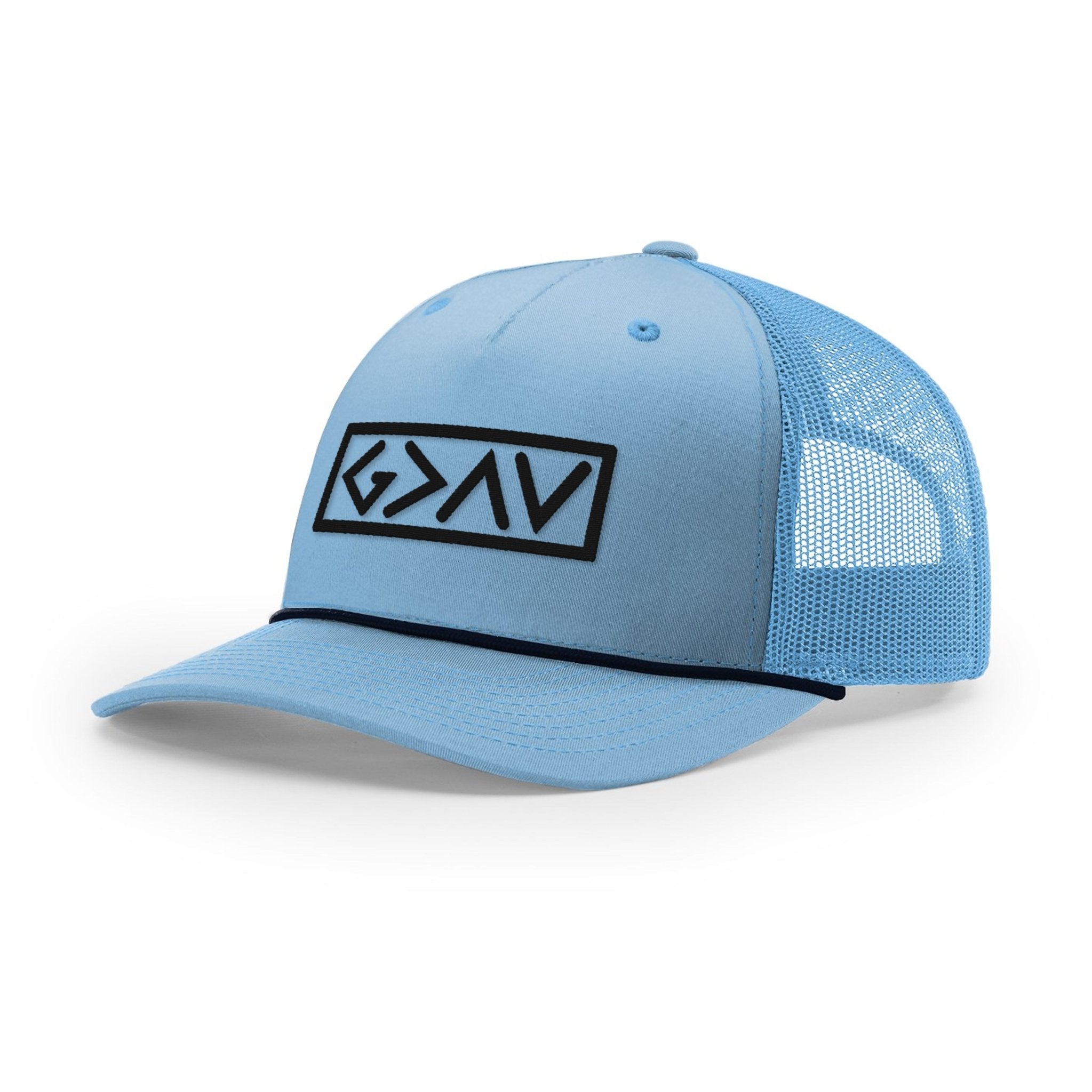 God is Greater Than the Highs and Lows Rope Trucker Hats - Our True God