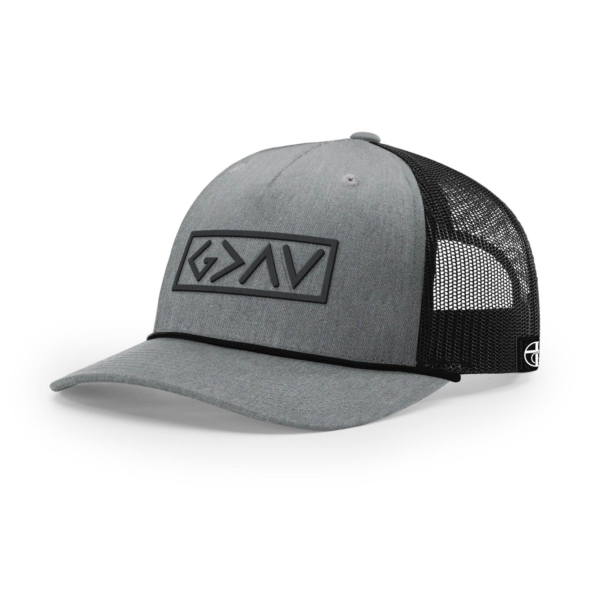 God is Greater Than the Highs and Lows Rope Trucker Hats - Our True God