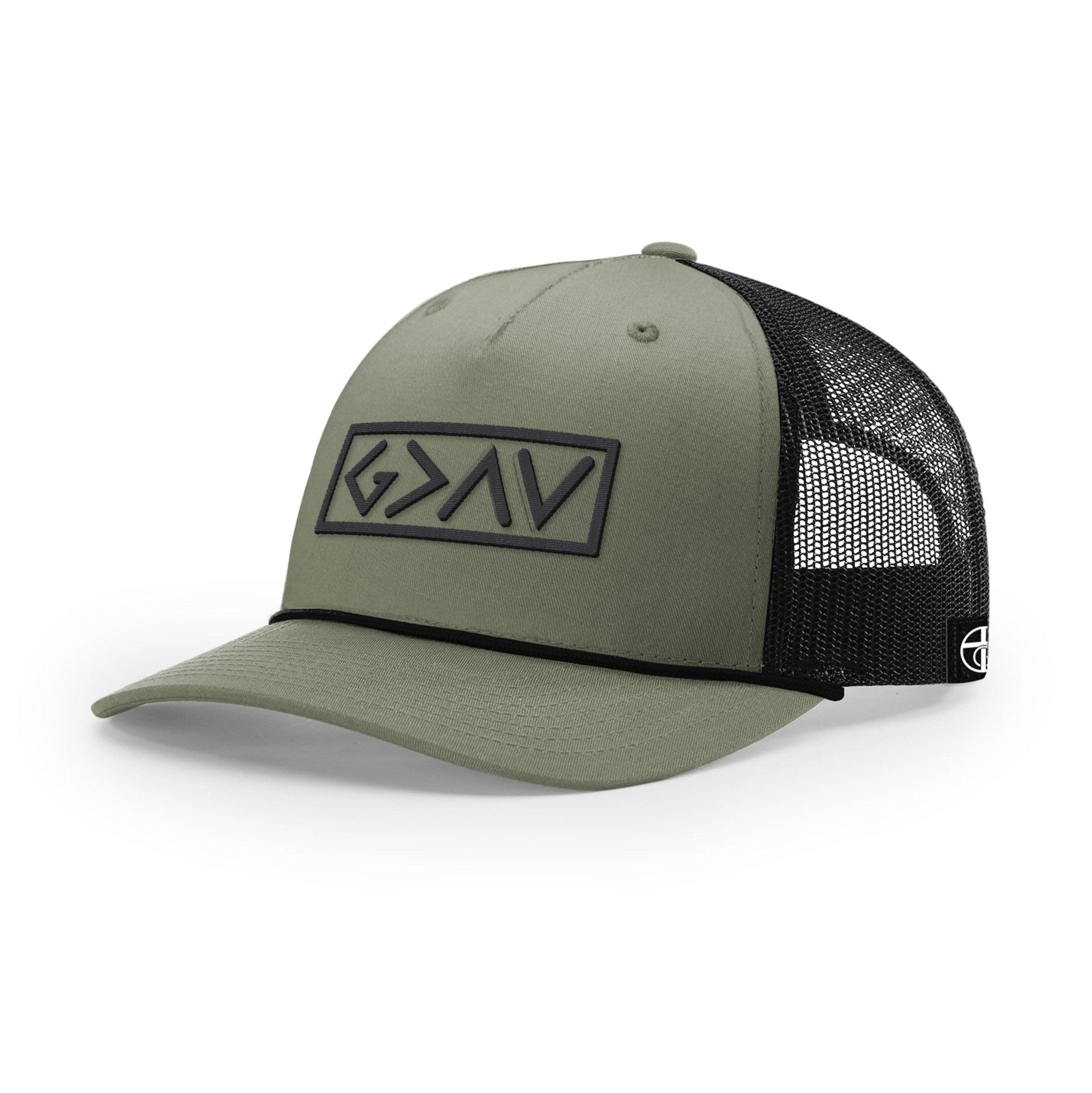 God is Greater Than the Highs and Lows Rope Trucker Hats - Our True God