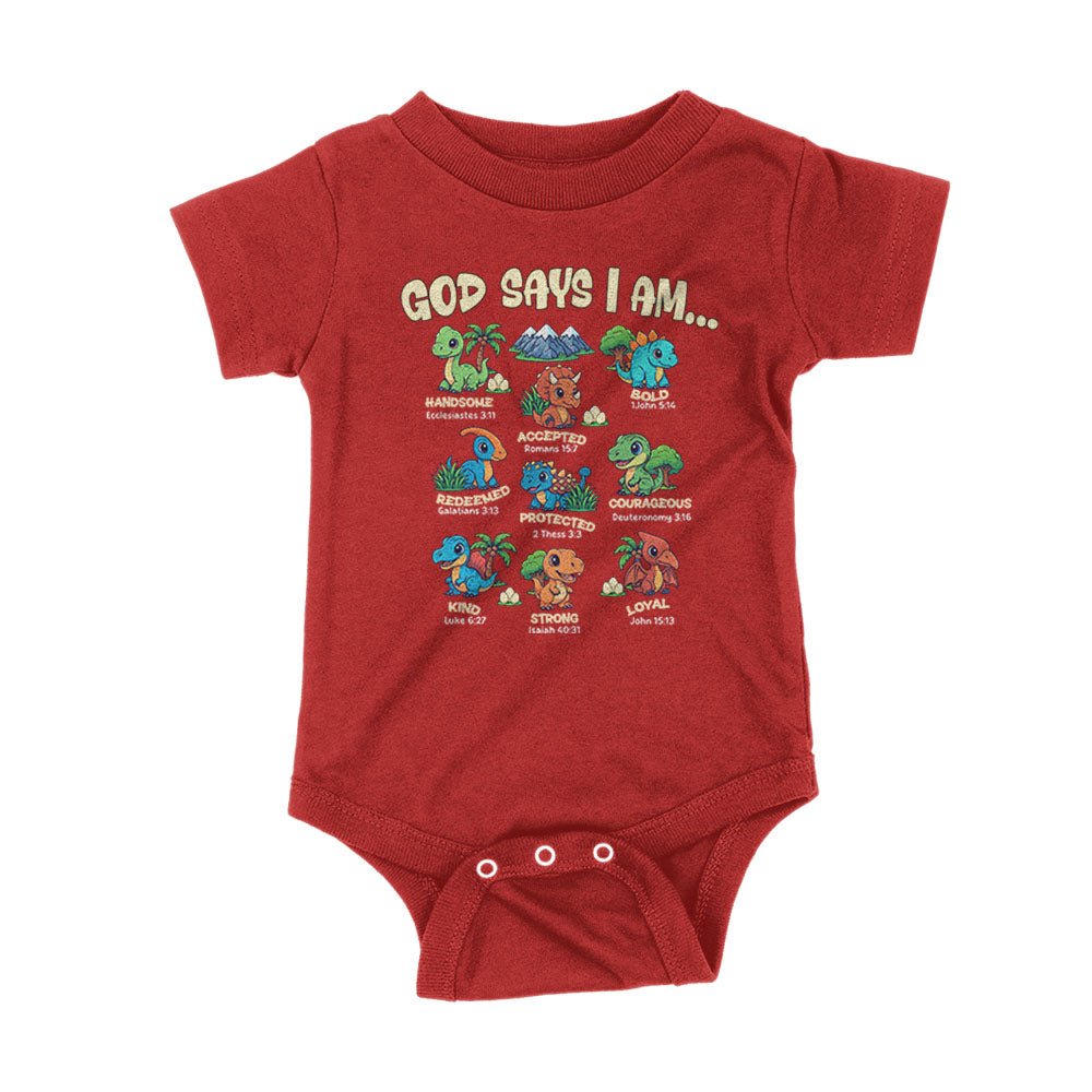 God says I am Dinosaurs Kids Shirts - Our True God