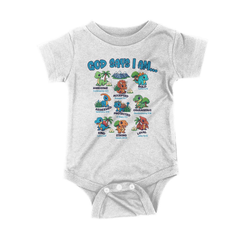 God says I am Dinosaurs Kids Shirts - Our True God