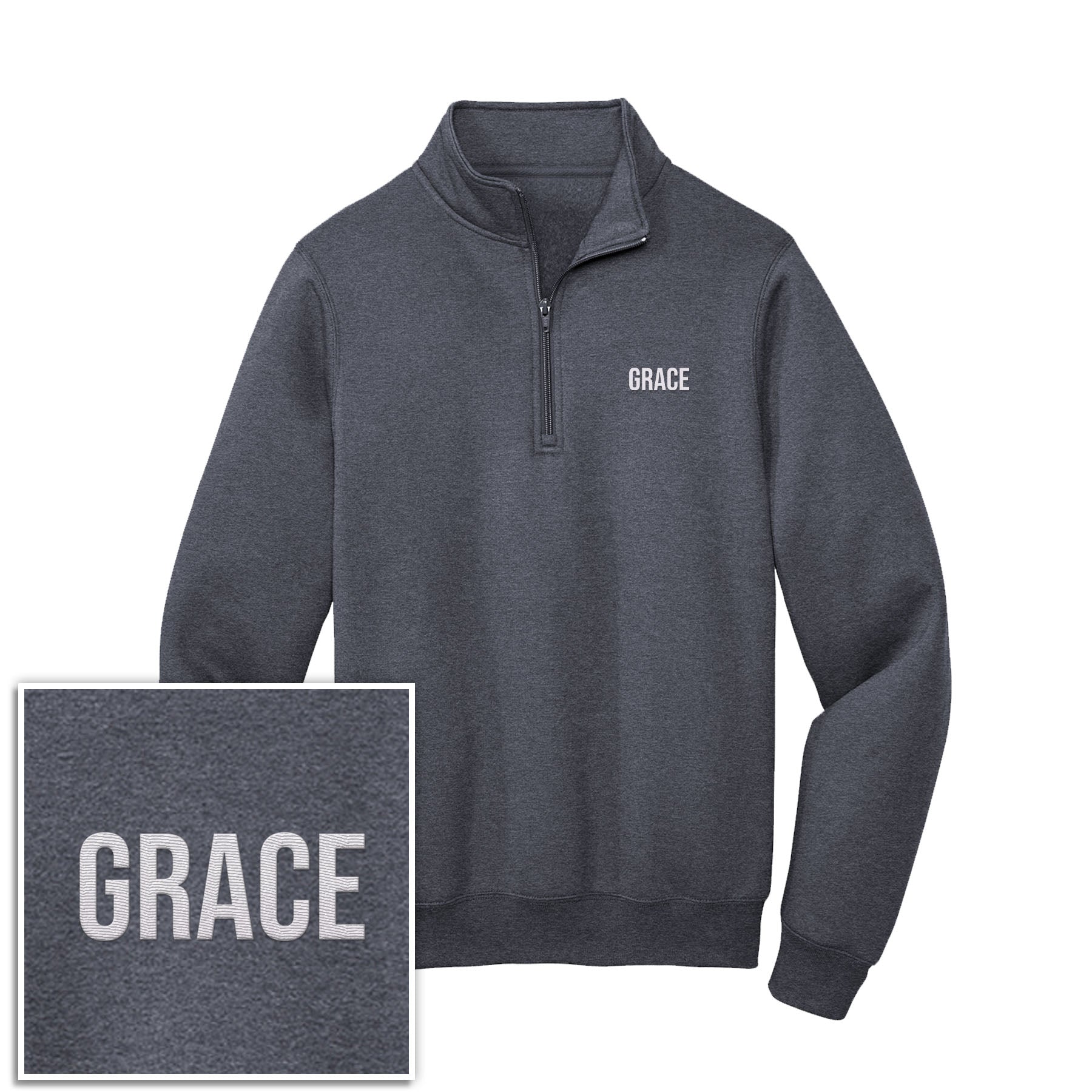 Grace 1/4 - Zip Pullover Sweatshirt - Our True God