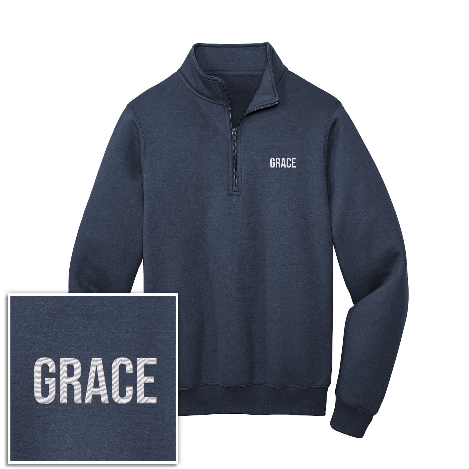 Grace 1/4 - Zip Pullover Sweatshirt - Our True God