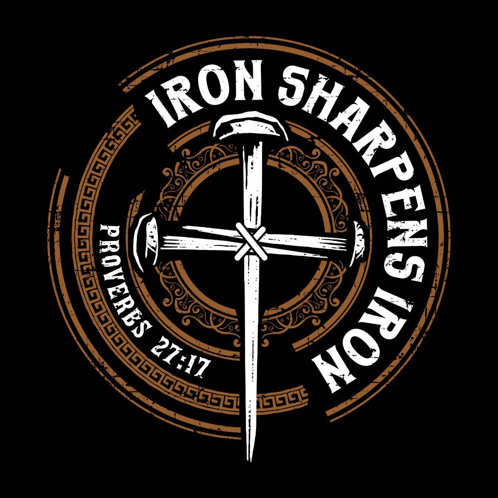 Iron Sharpens Iron - Proverbs 27:17 Long Sleeve T-Shirt (Back Print) - Our True God
