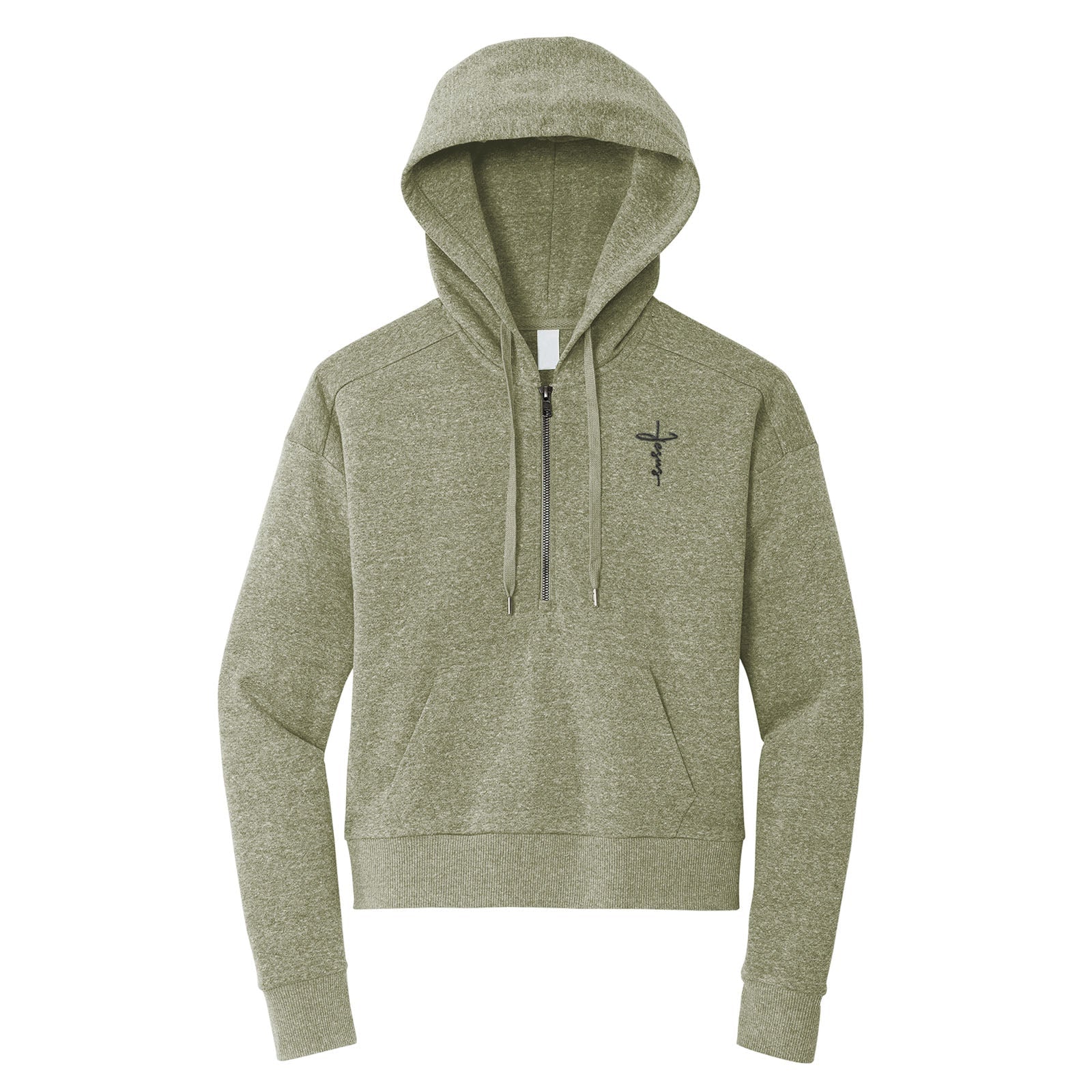 Jesus Cross Perfect Tri Fleece 1/2 Zip Pullover - Our True God