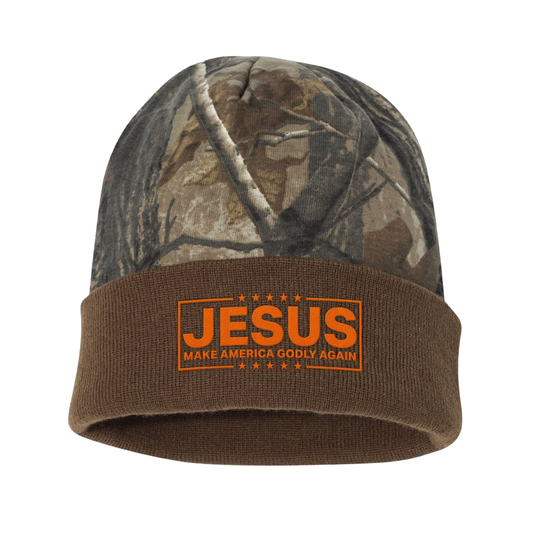 Jesus Make America Godly Again Realtree® Camo Hunting Beanie - Our True God