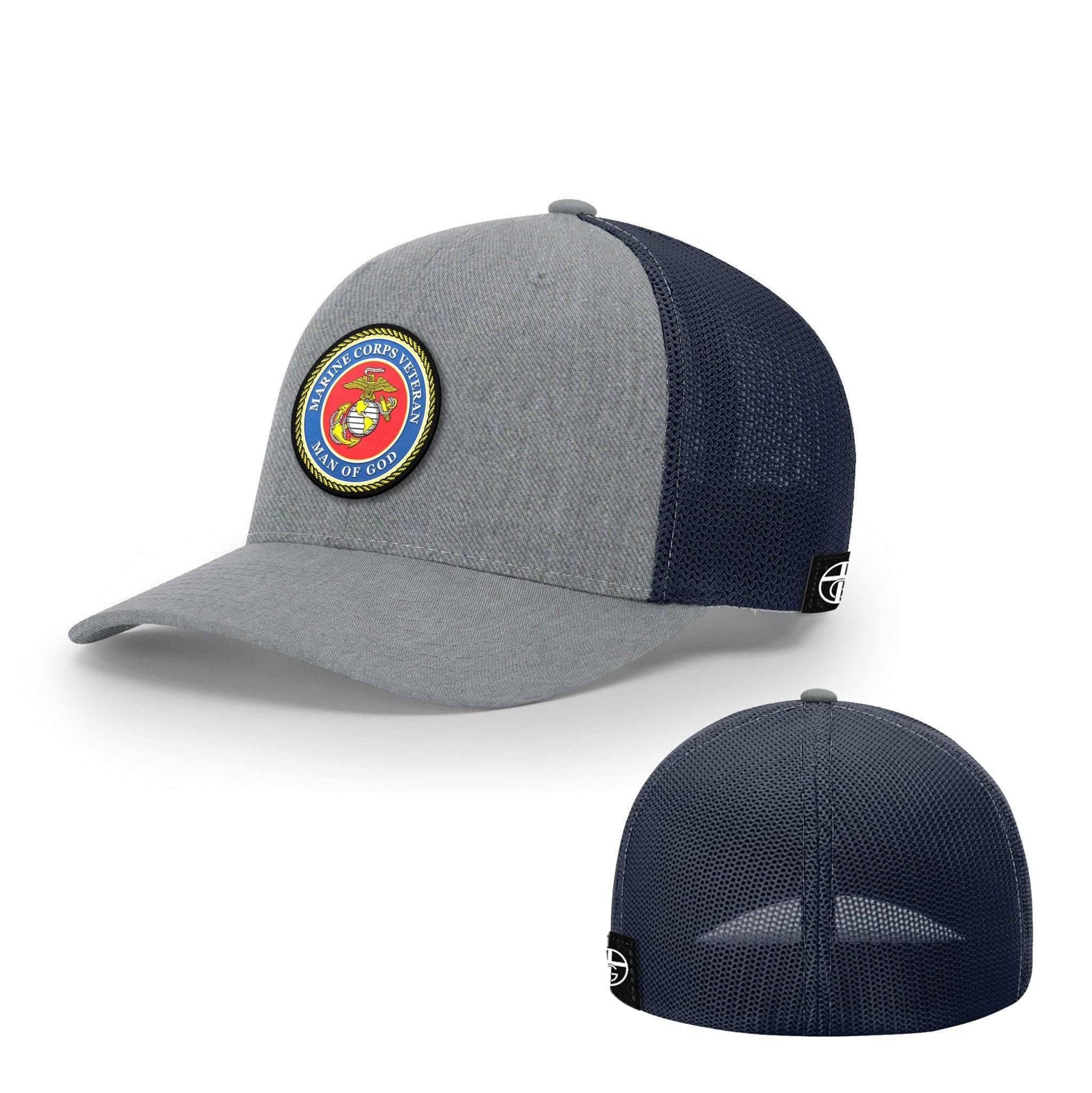 Marine Corps Veteran - Man Of God Circle Patch Hats - Our True God