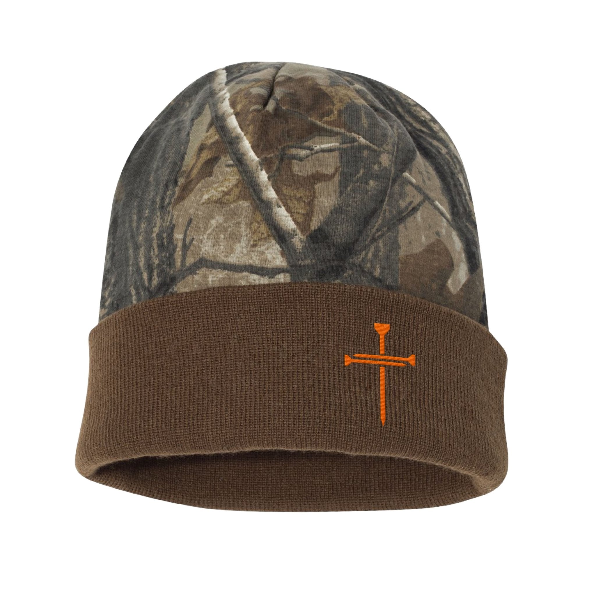 Nail Cross Lower Left Realtree® Camo Hunting Beanie - Our True God