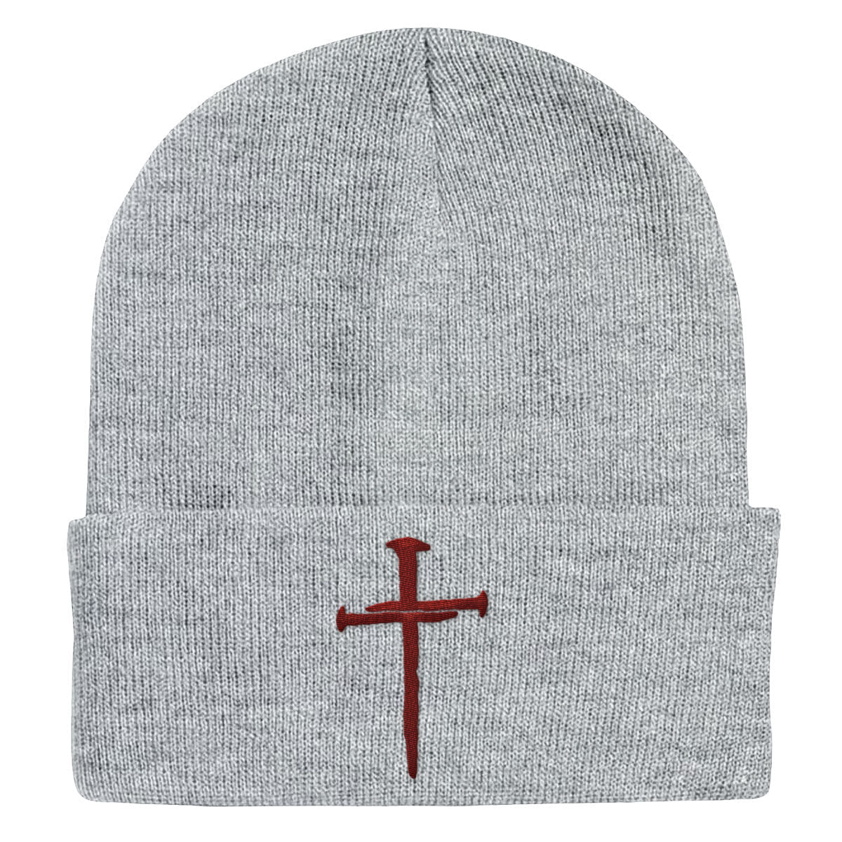 Nail Cross Maroon Beanies - Our True God