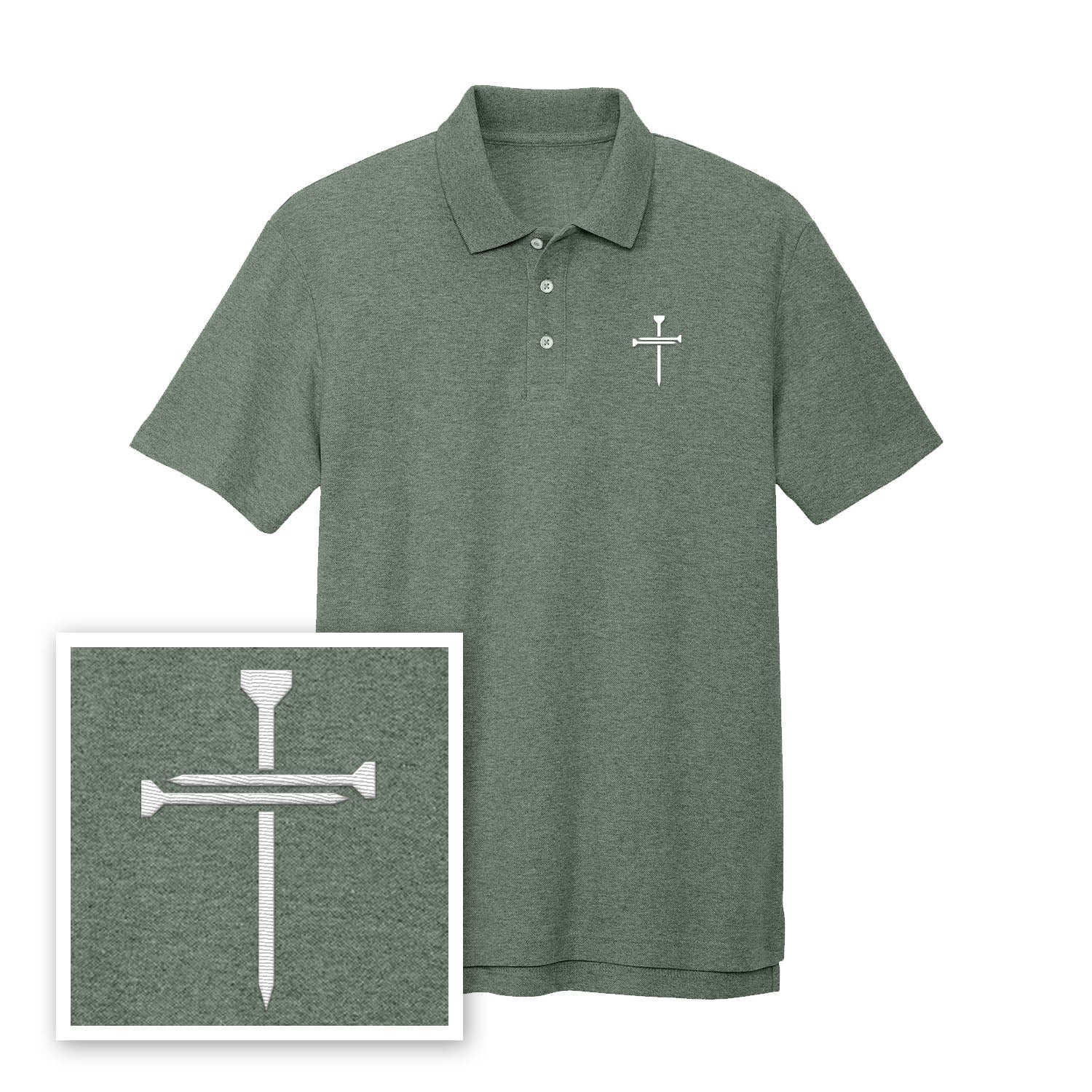 Nail Cross Performance Polo Shirt - Our True God