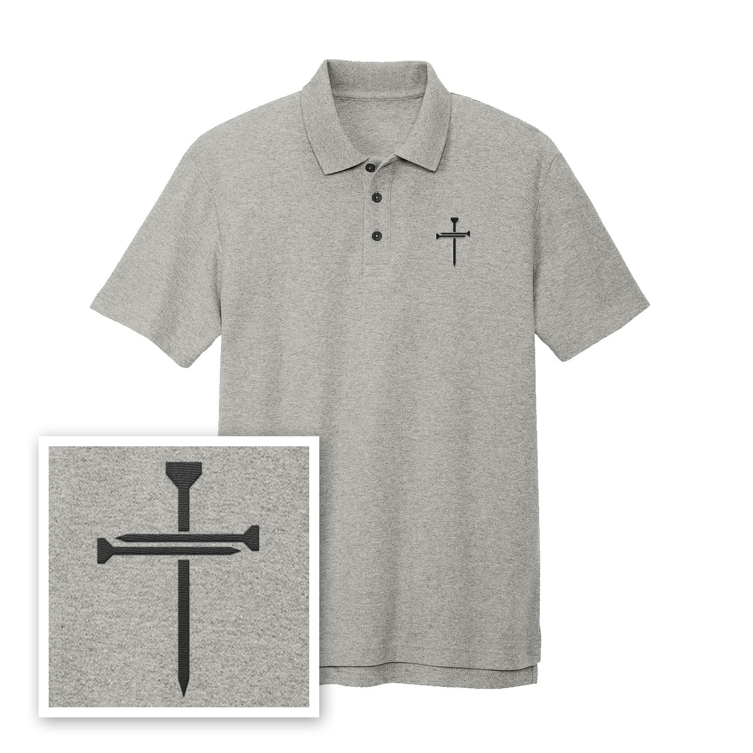 Nail Cross Performance Polo Shirt - Our True God