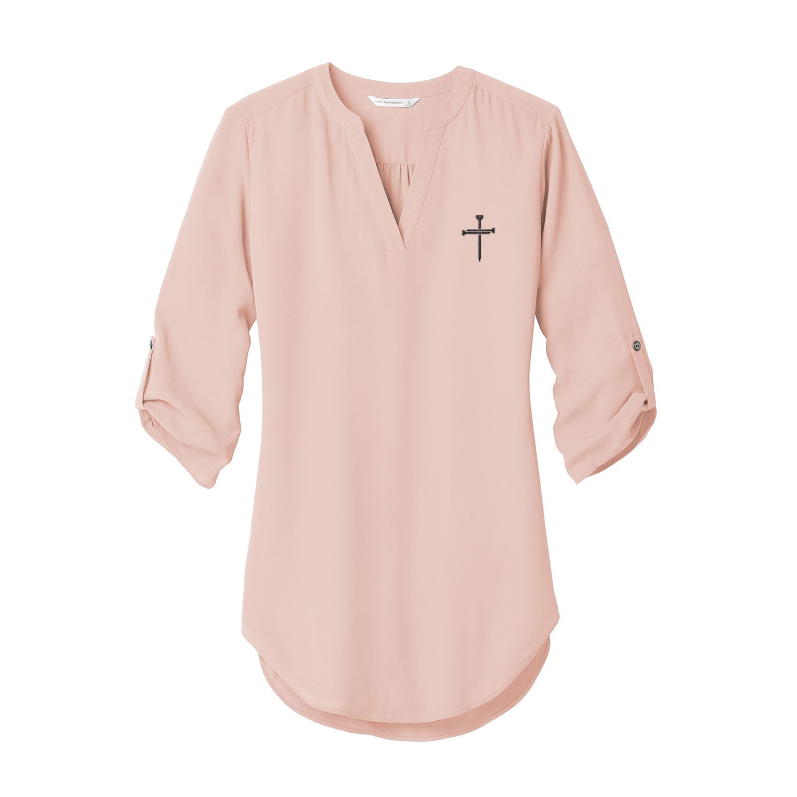 Nail Cross Women's 3/4 Sleeve Tunic Blouse - Our True God