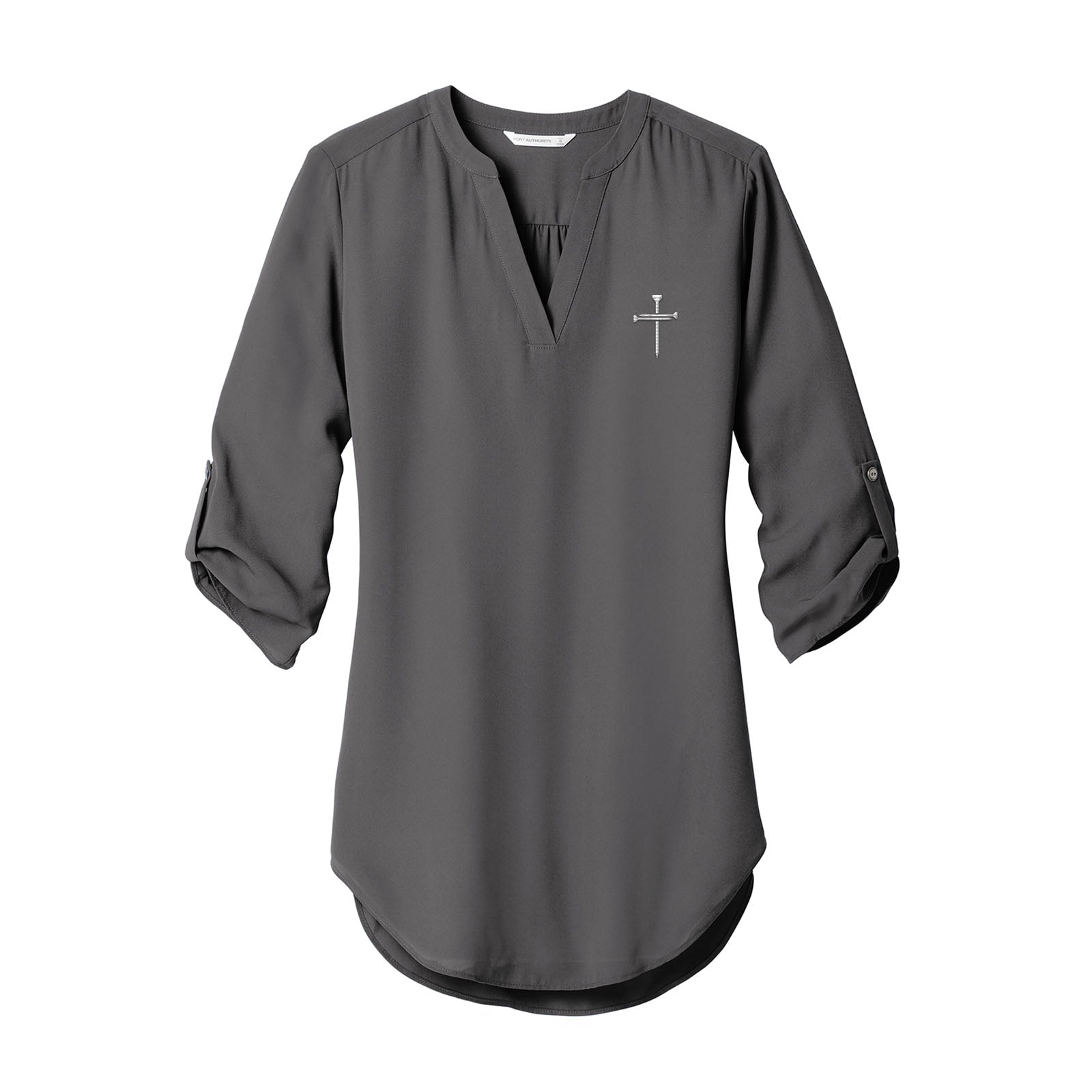 Nail Cross Women's 3/4 Sleeve Tunic Blouse - Our True God