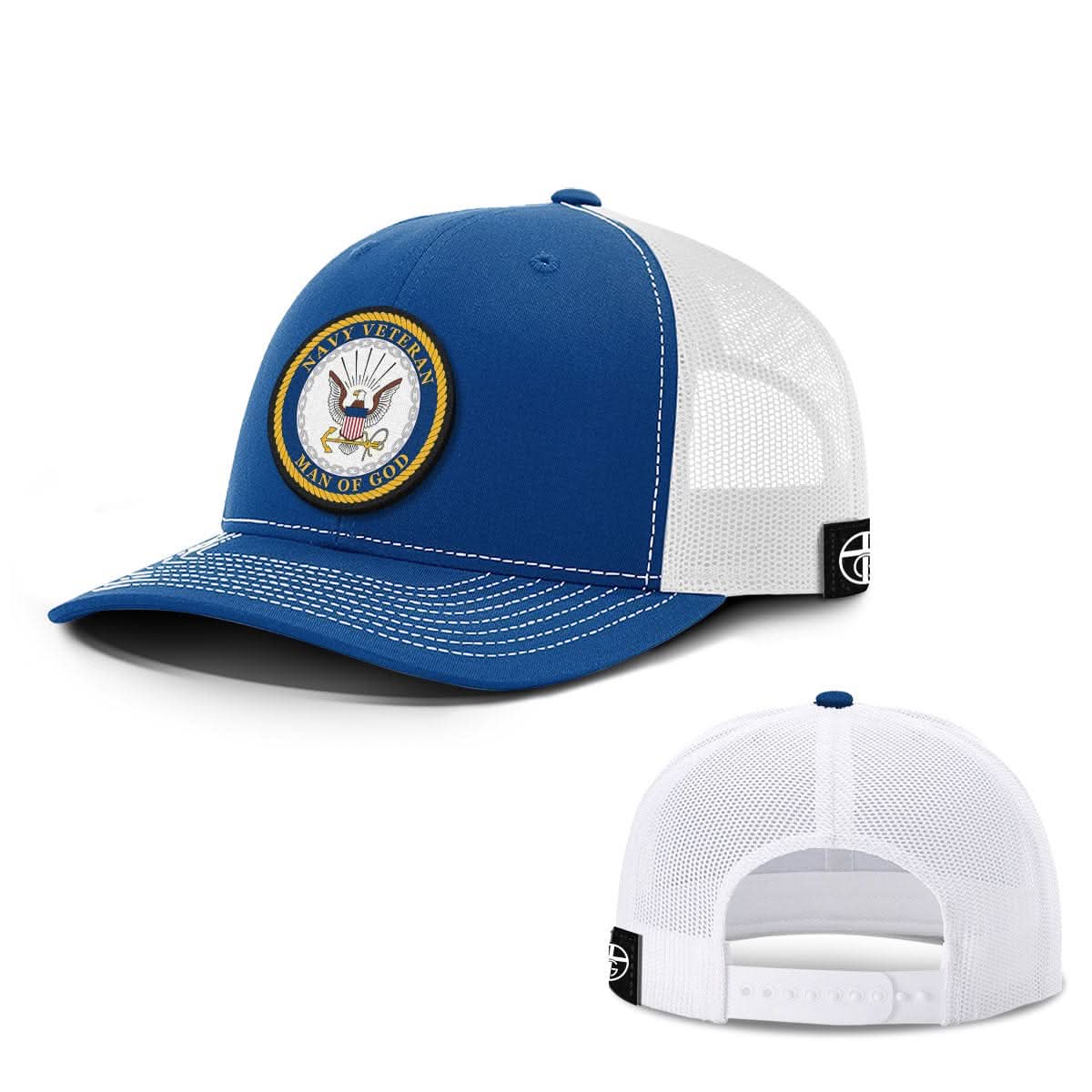 Navy Veteran - Man Of God Patch Hats - Our True God