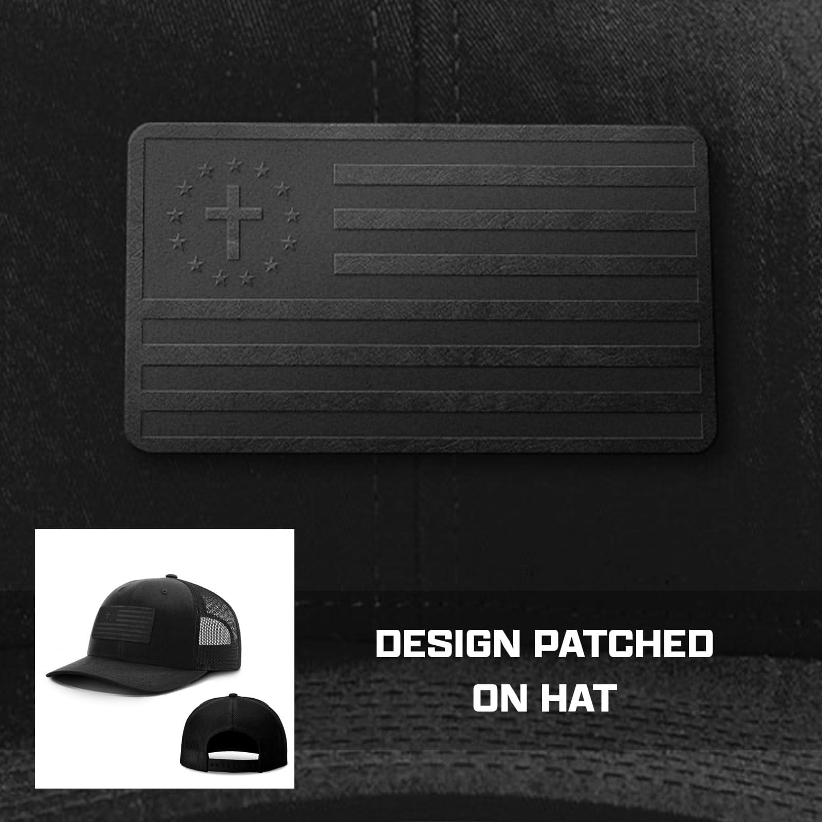 One Nation Under God Blackout Version Patch Hats - Our True God