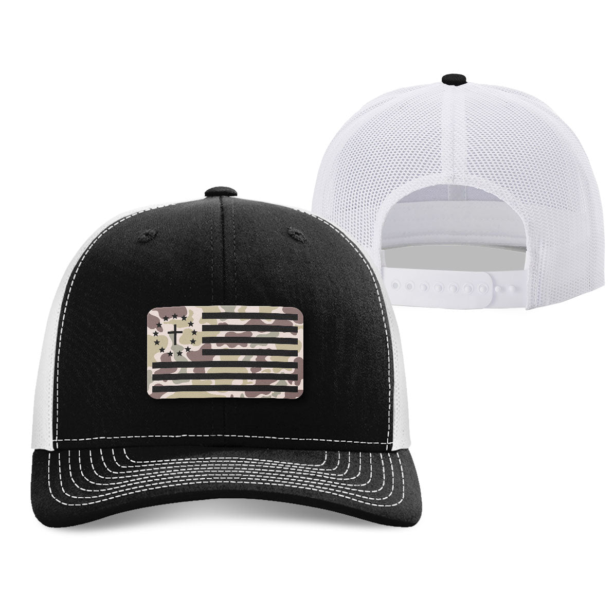 One Nation Under God Flag Duck Camo Patch Fall Collection Hats - Our True God
