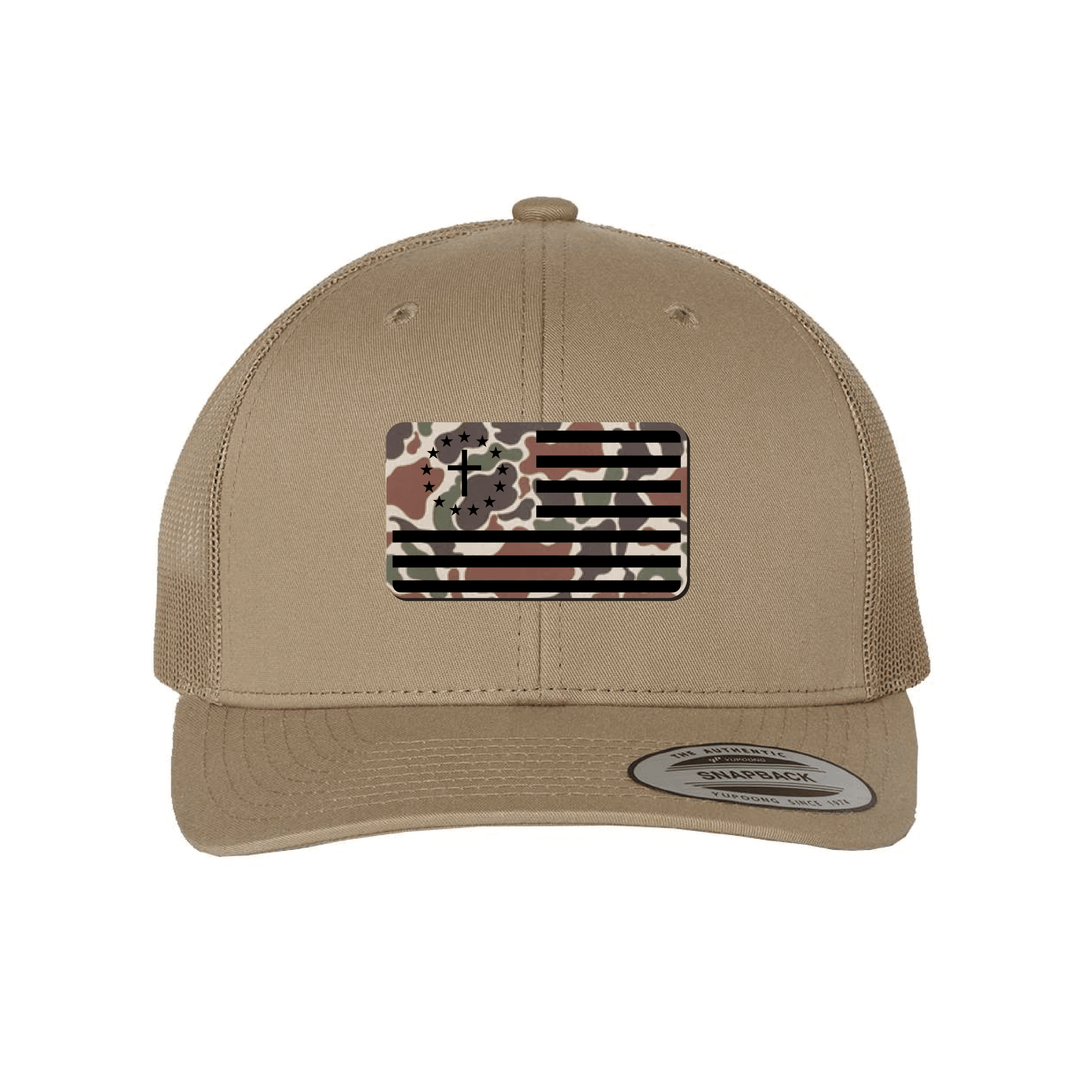 One Nation Under God Flag Fowl Play Camo Patch Fall Collection Hats - Our True God