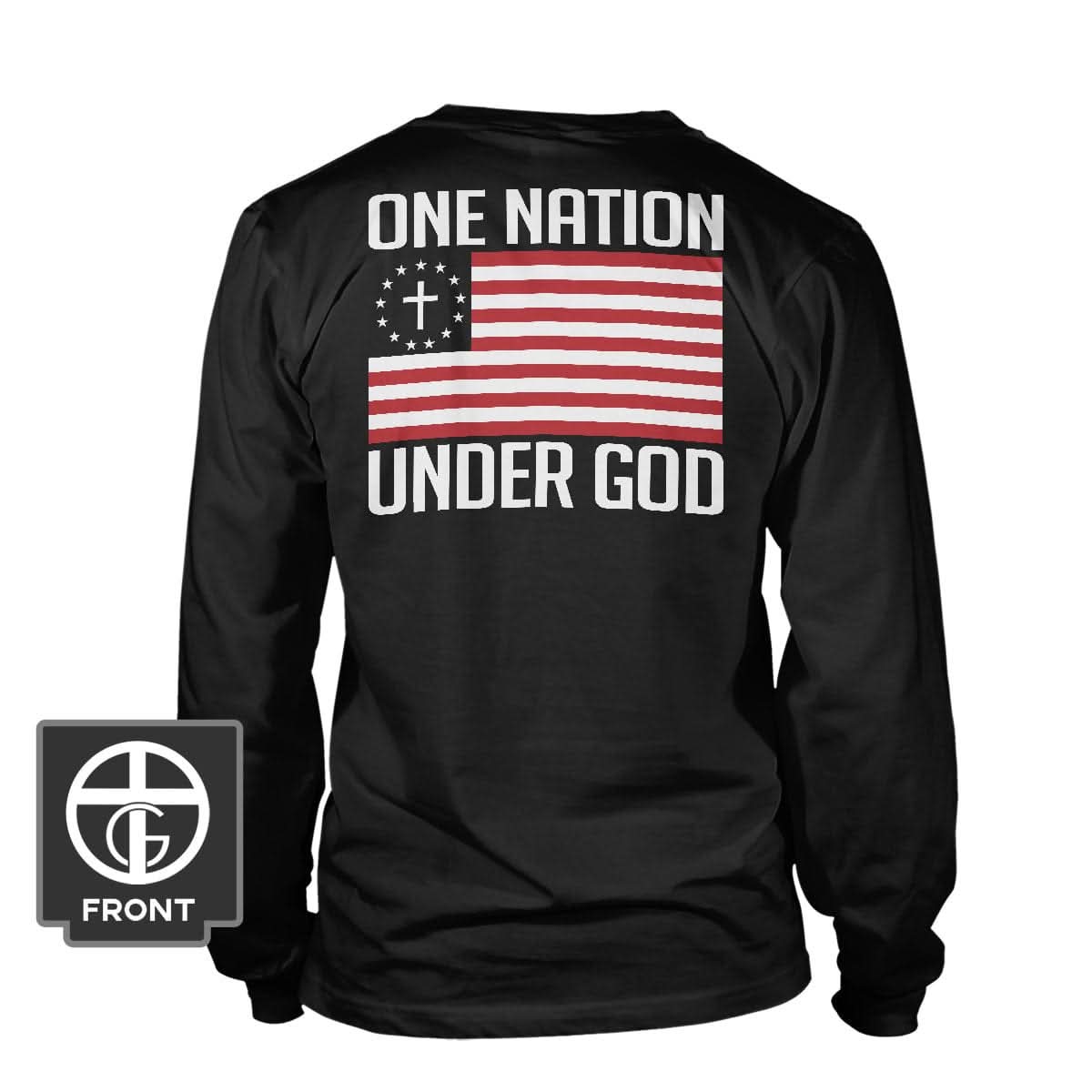 One Nation Under God Long Sleeve T-Shirt (Back Print) - Our True God