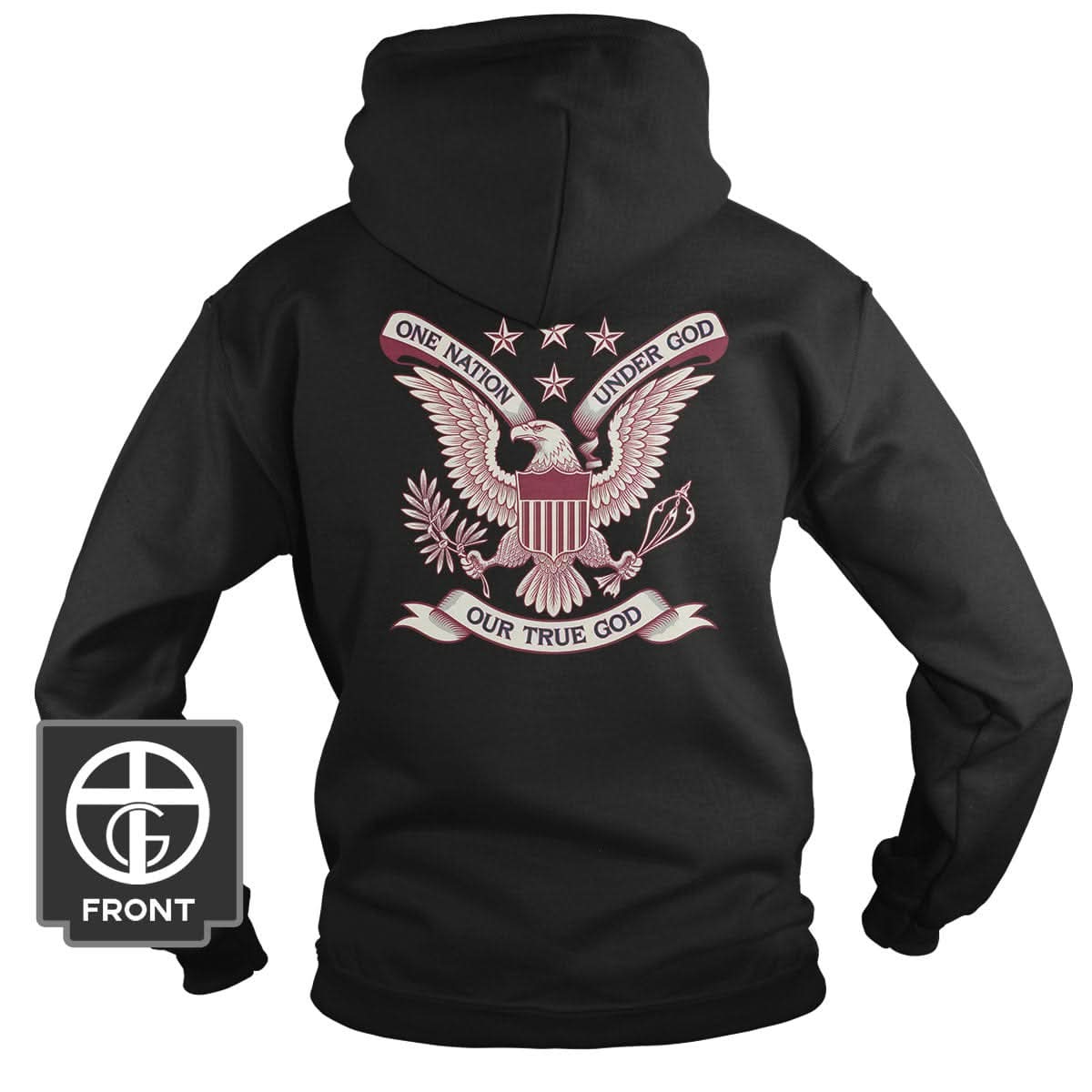 One Nation Under God - Our True God Hoodie (Back Print) - Our True God