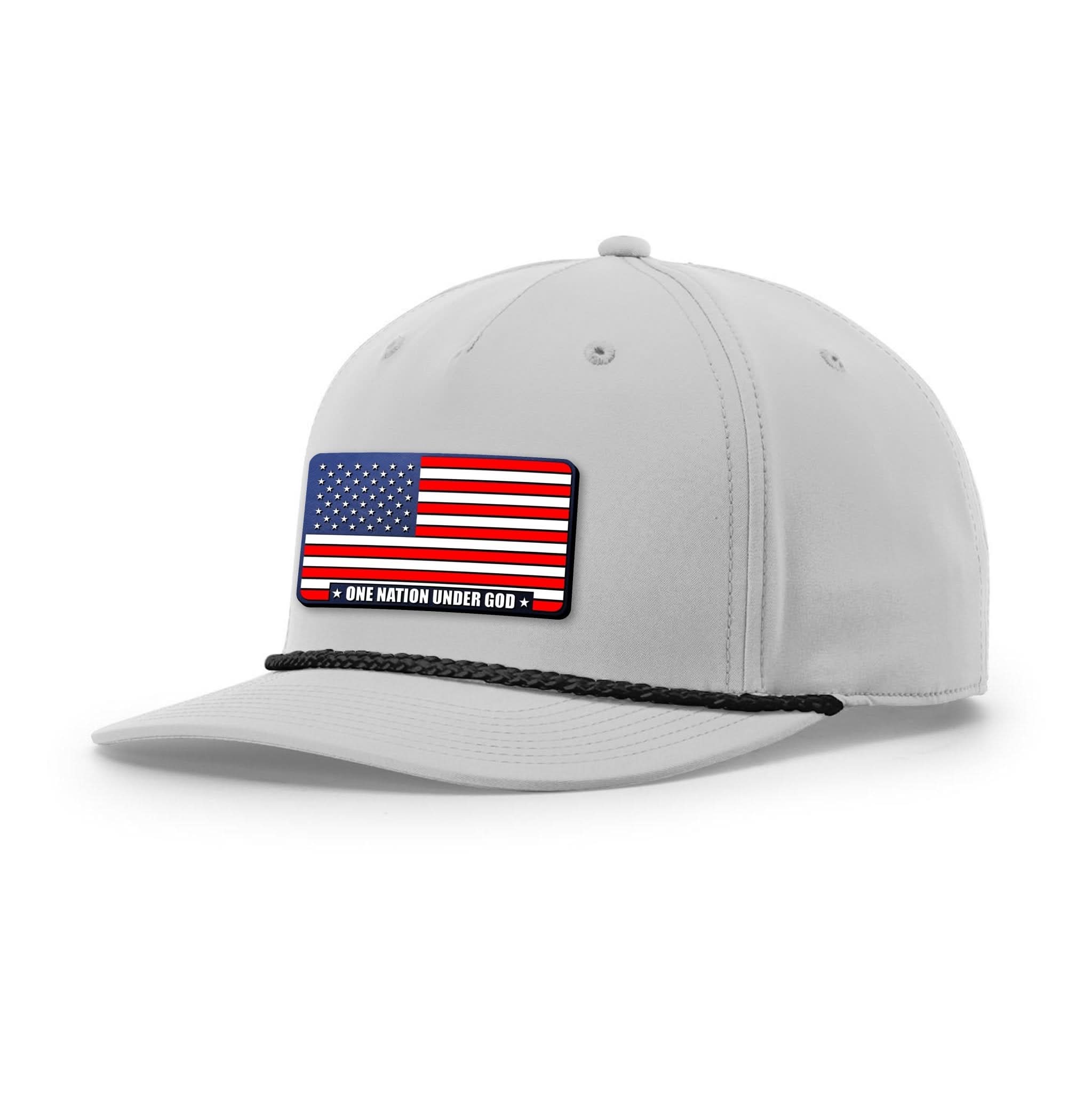 One Nation Under God Stars and Stripes Patch Rope Hats - Our True God