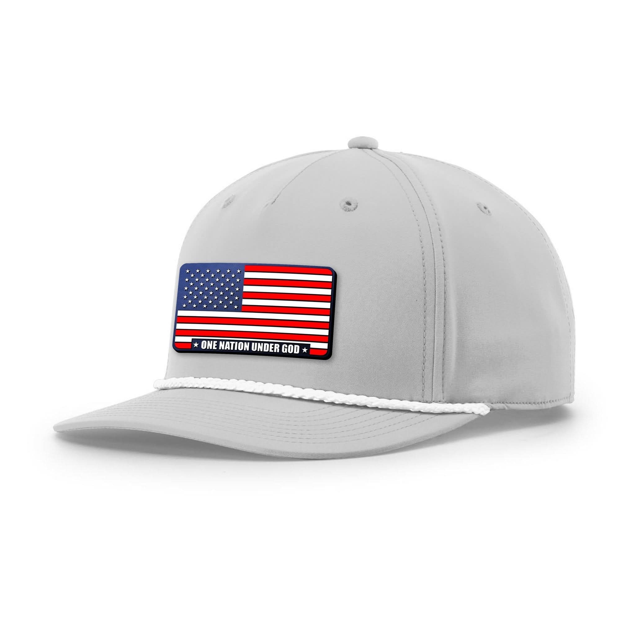 One Nation Under God Stars and Stripes Patch Rope Hats - Our True God