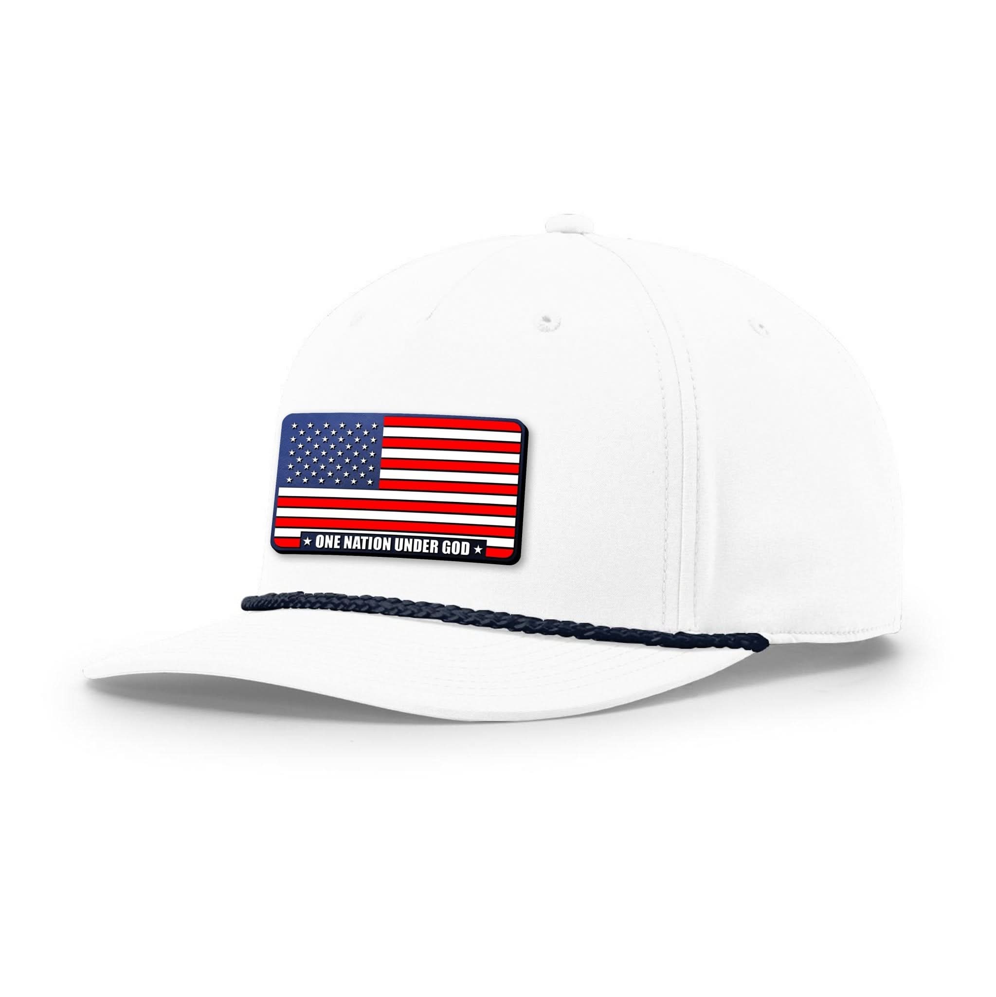 One Nation Under God Stars and Stripes Patch Rope Hats - Our True God