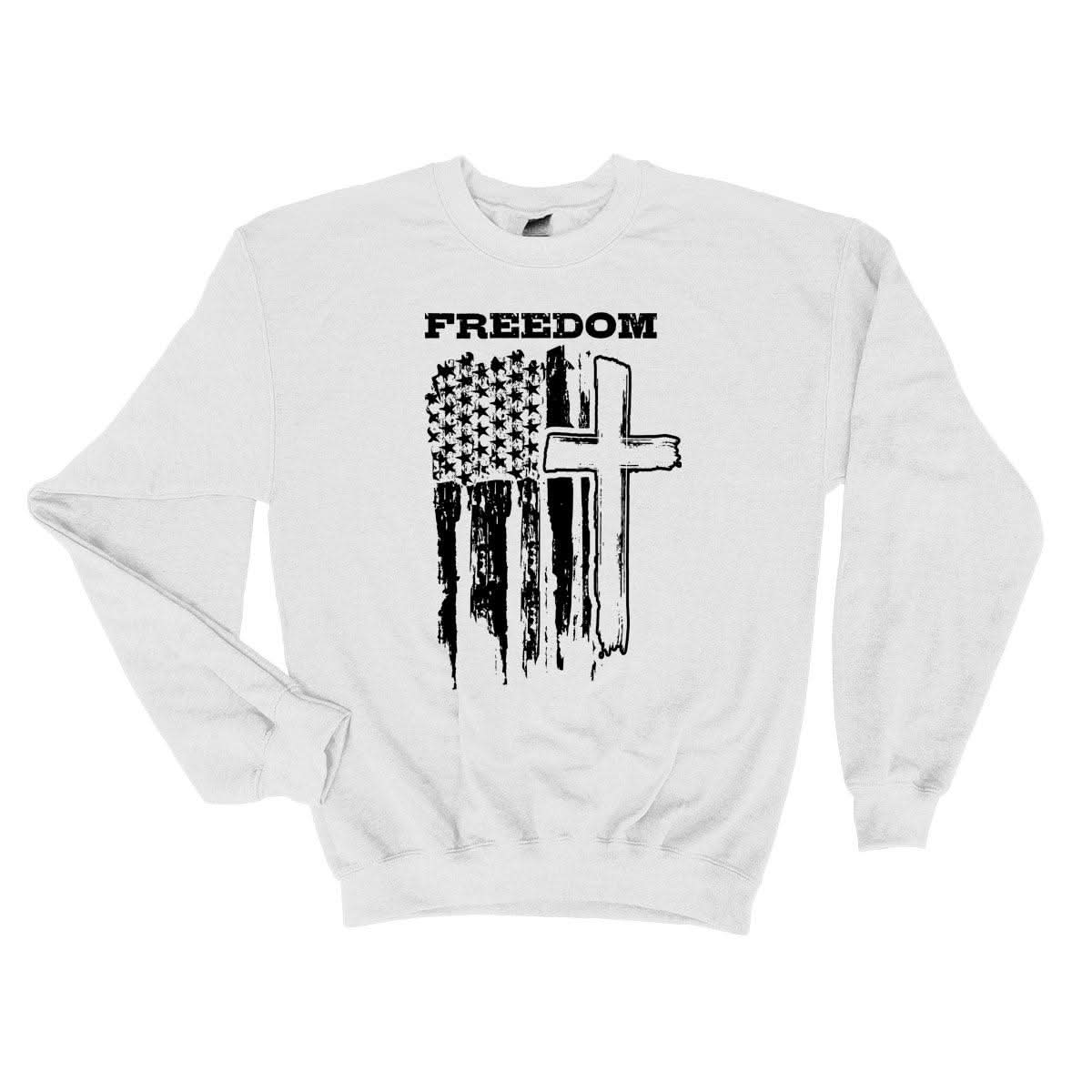 Our True God Apparel Freedom Cross Vertical Flag Long Sleeve T-Shirt