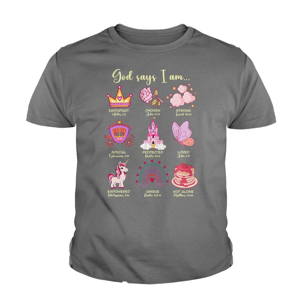 Our True God Apparel God Says I Am Kids Shirts