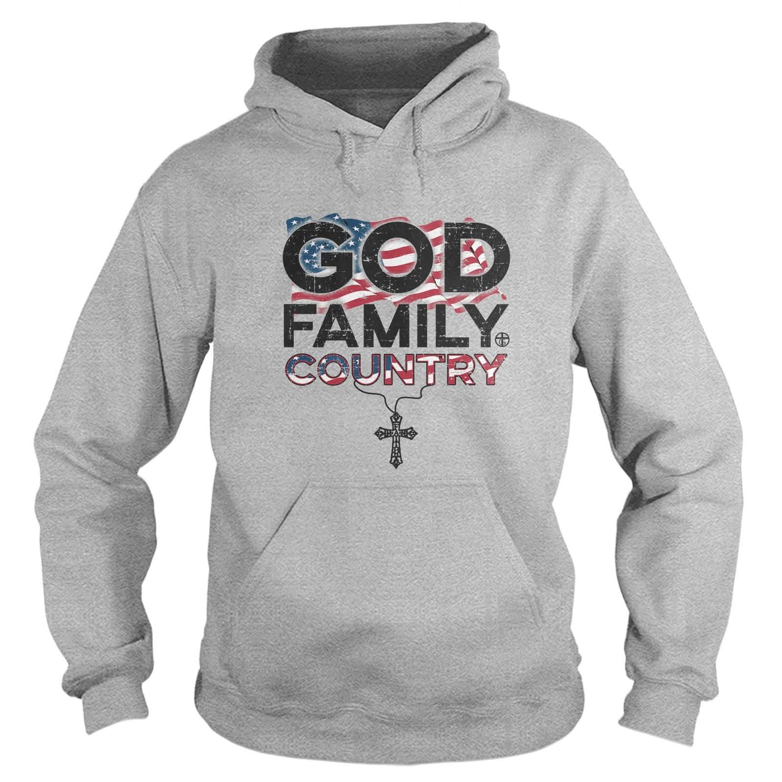 Our True God Apparel Hoodie / Grey / S God Family Country