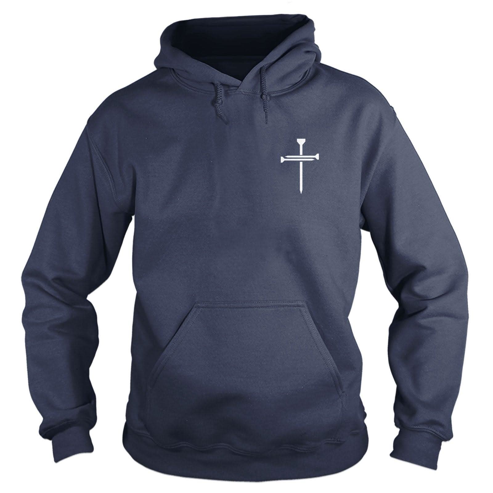 Our True God Apparel Hoodie / Navy / S Nail Cross Left Chest Hoodie