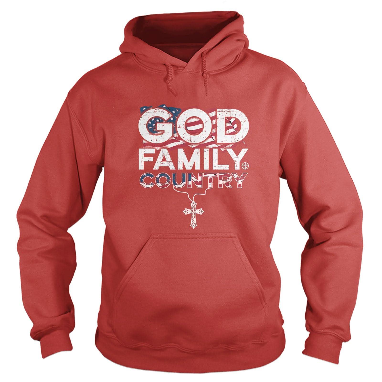 Our True God Apparel Hoodie / Red / S God Family Country