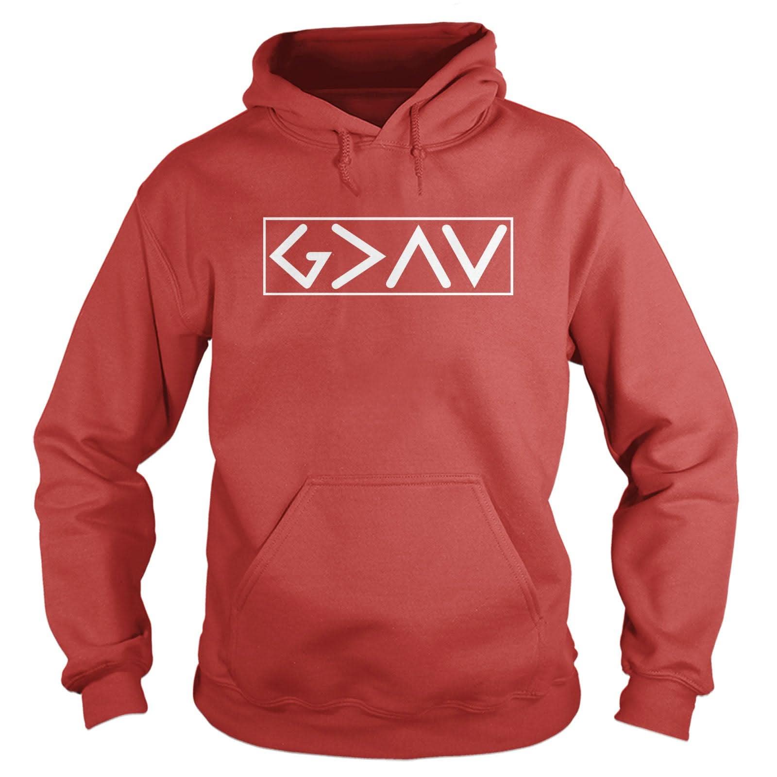 Our True God Apparel Hoodie / Red / S God is Greater than the High and Lows Hoodie
