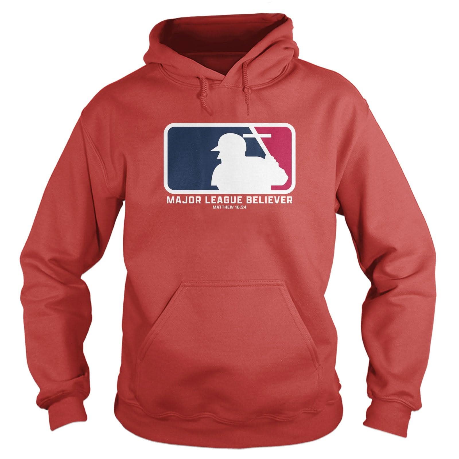 Our True God Apparel Hoodie / Red / S Major League Believer Hoodie