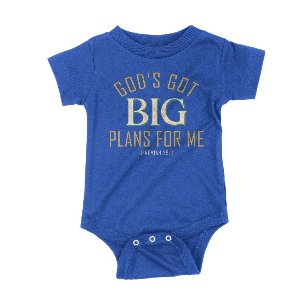 Our True God Apparel Onesie / Royal Blue / NB God's Got Big Plans For Me - Jeremiah 29:11 Kids Shirts