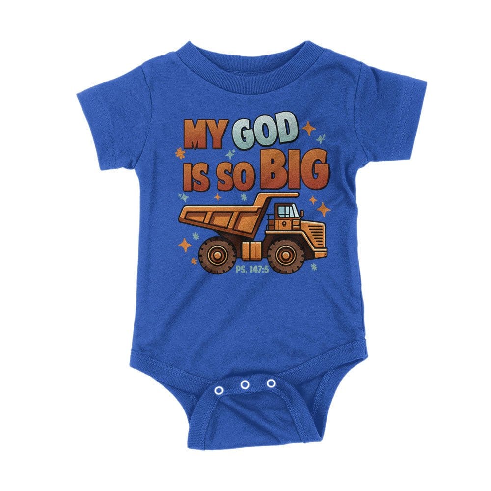 Our True God Apparel Onesie / Royal Blue / NB My God Is So Big Kids Shirts