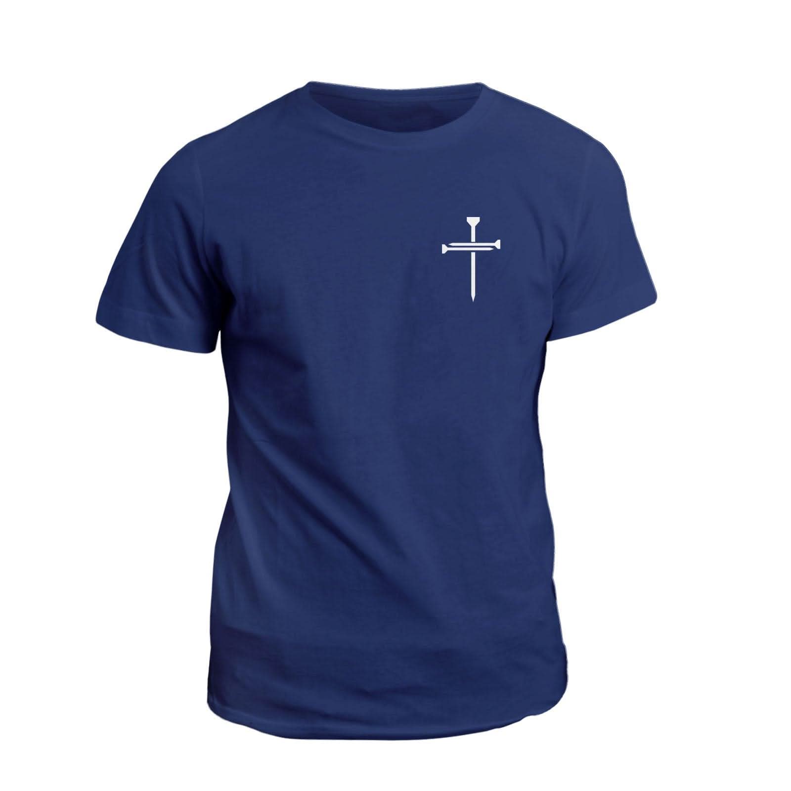 Our True God Apparel T-Shirt / Navy / S Nail Cross Left Chest (Next Level Short Sleeve Crew)