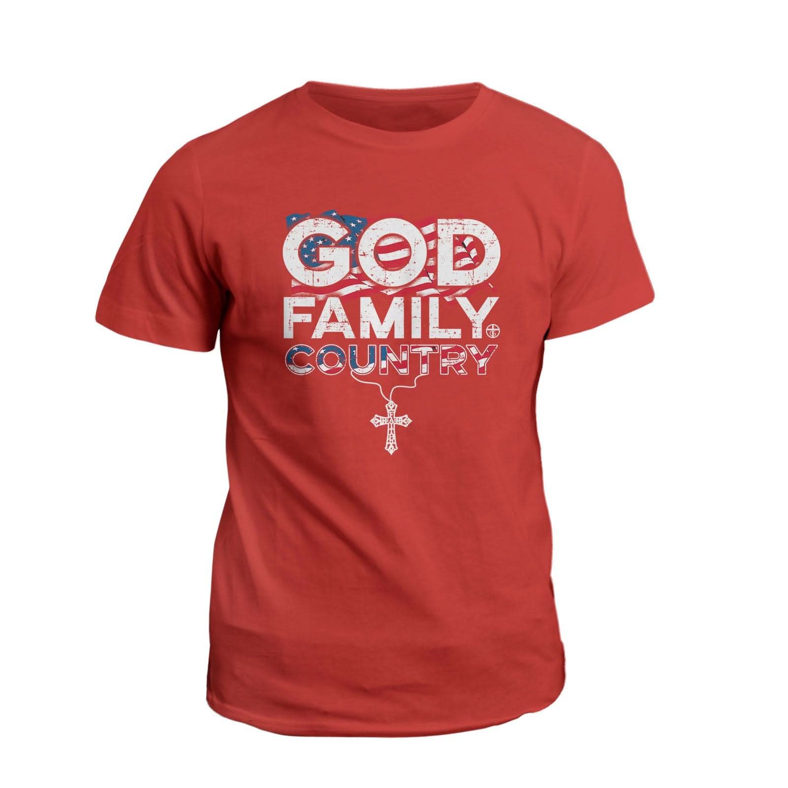 Our True God Apparel T-Shirt / Red / S God Family Country