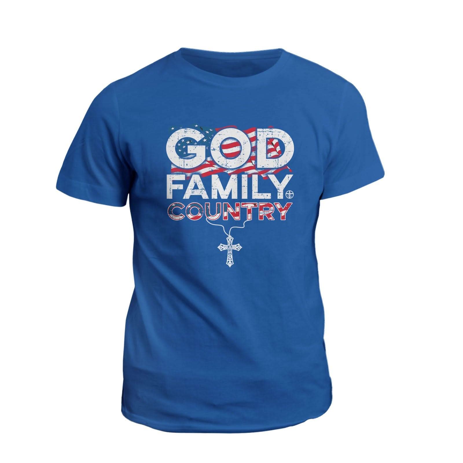 Our True God Apparel T-Shirt / Royal Blue / S God Family Country