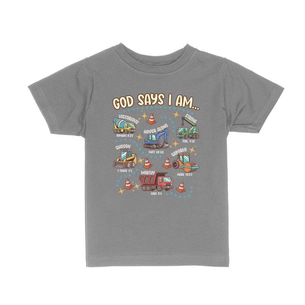 Our True God Apparel Toddler / Charcoal / 2T God says I am.. Kids Shirts
