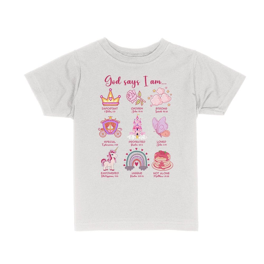 Our True God Apparel Toddler / White / 2T God Says I Am Kids Shirts