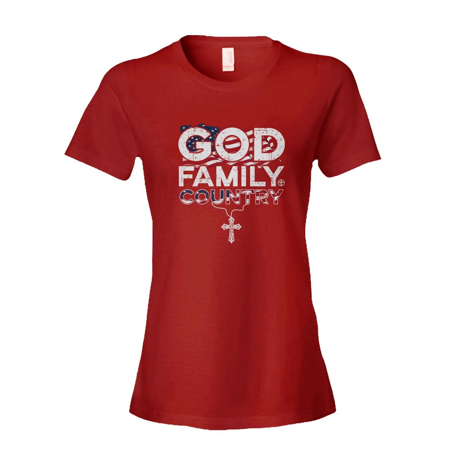 Our True God Apparel Women's Shirt / Red / S God Family Country