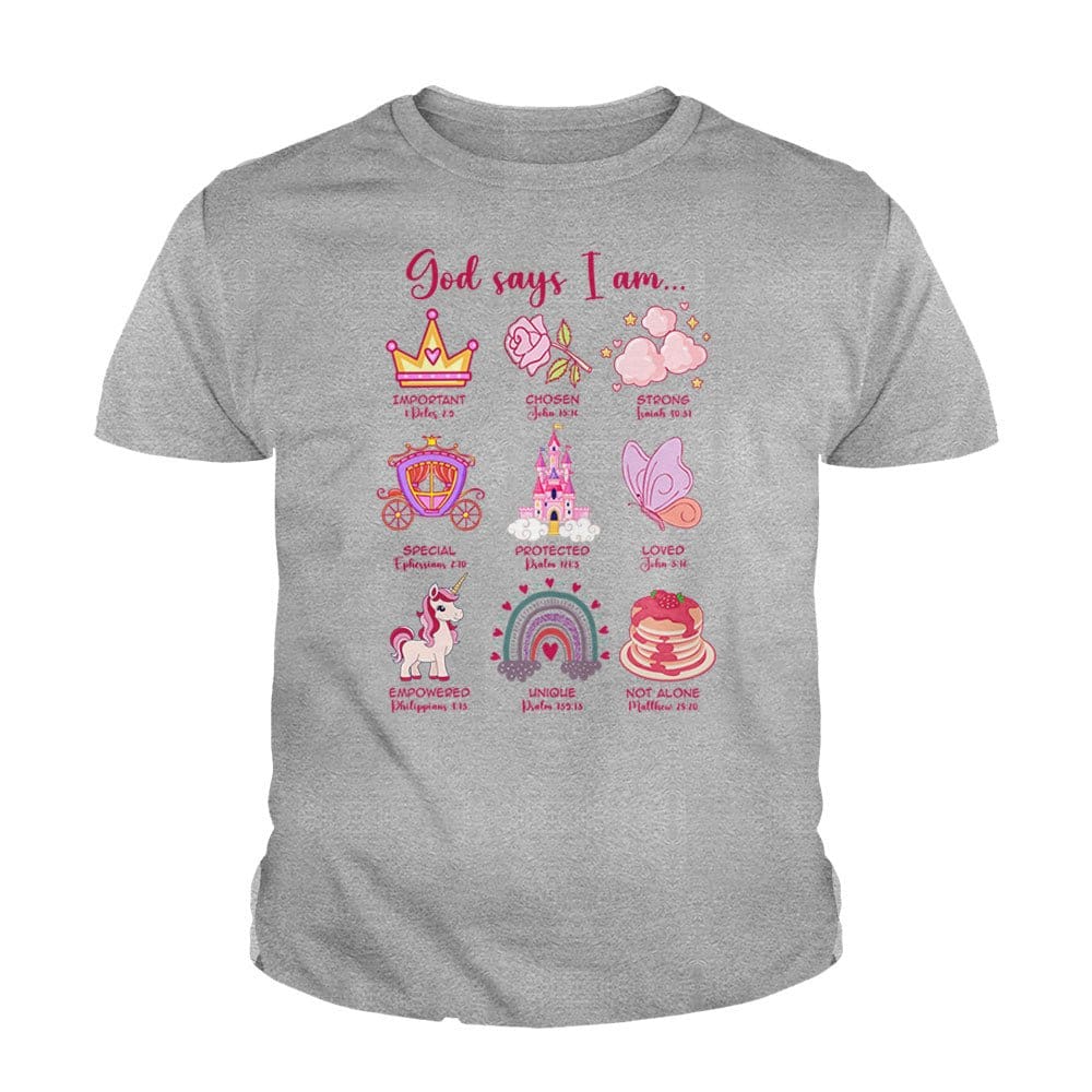 Our True God Apparel Youth / Sport Grey / XS God Says I Am Kids Shirts