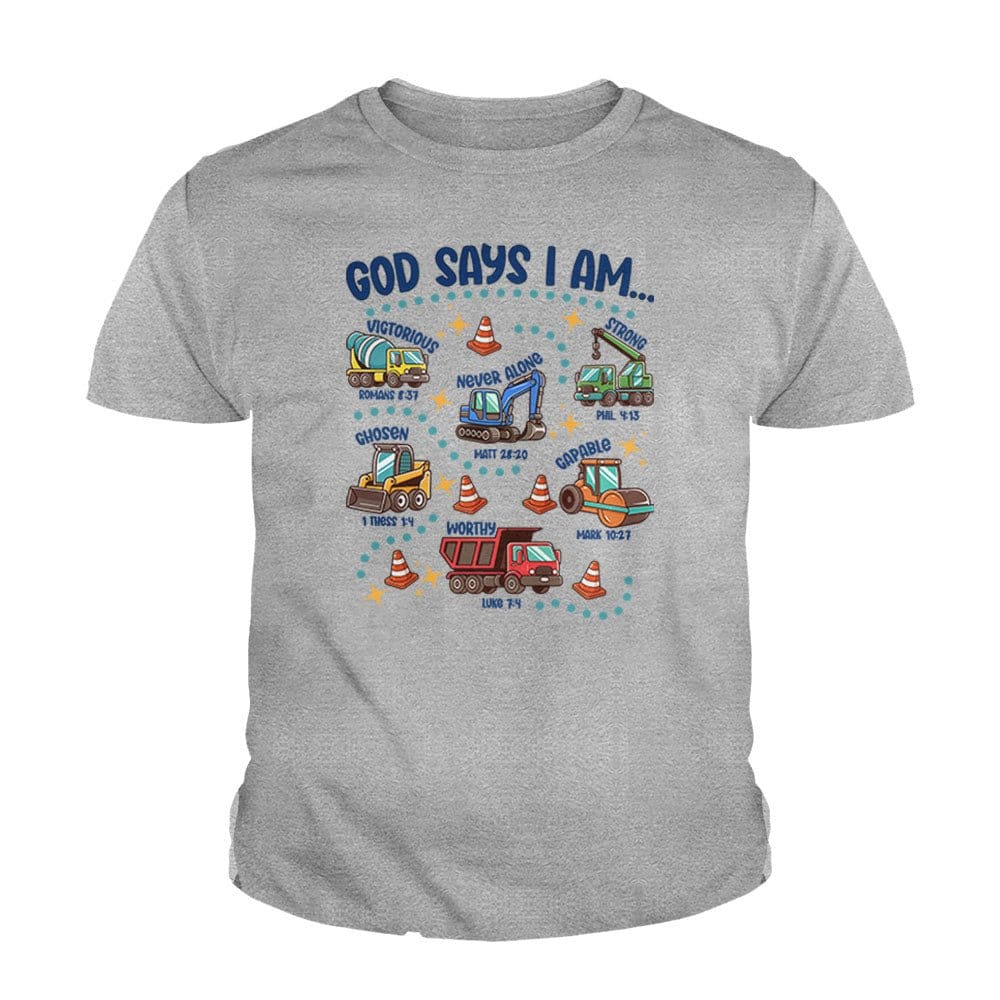 Our True God Apparel Youth / Sport Grey / XS God says I am.. Kids Shirts