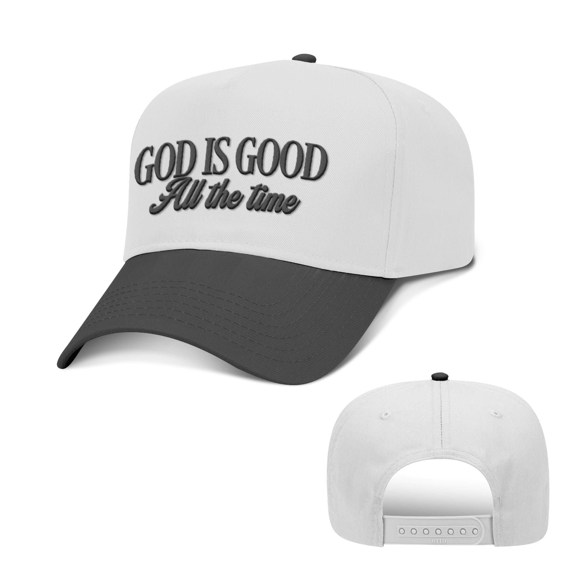 Our True God Hat Baseball / Black and White / One Size God Is Good All The Time Two Tone Hats