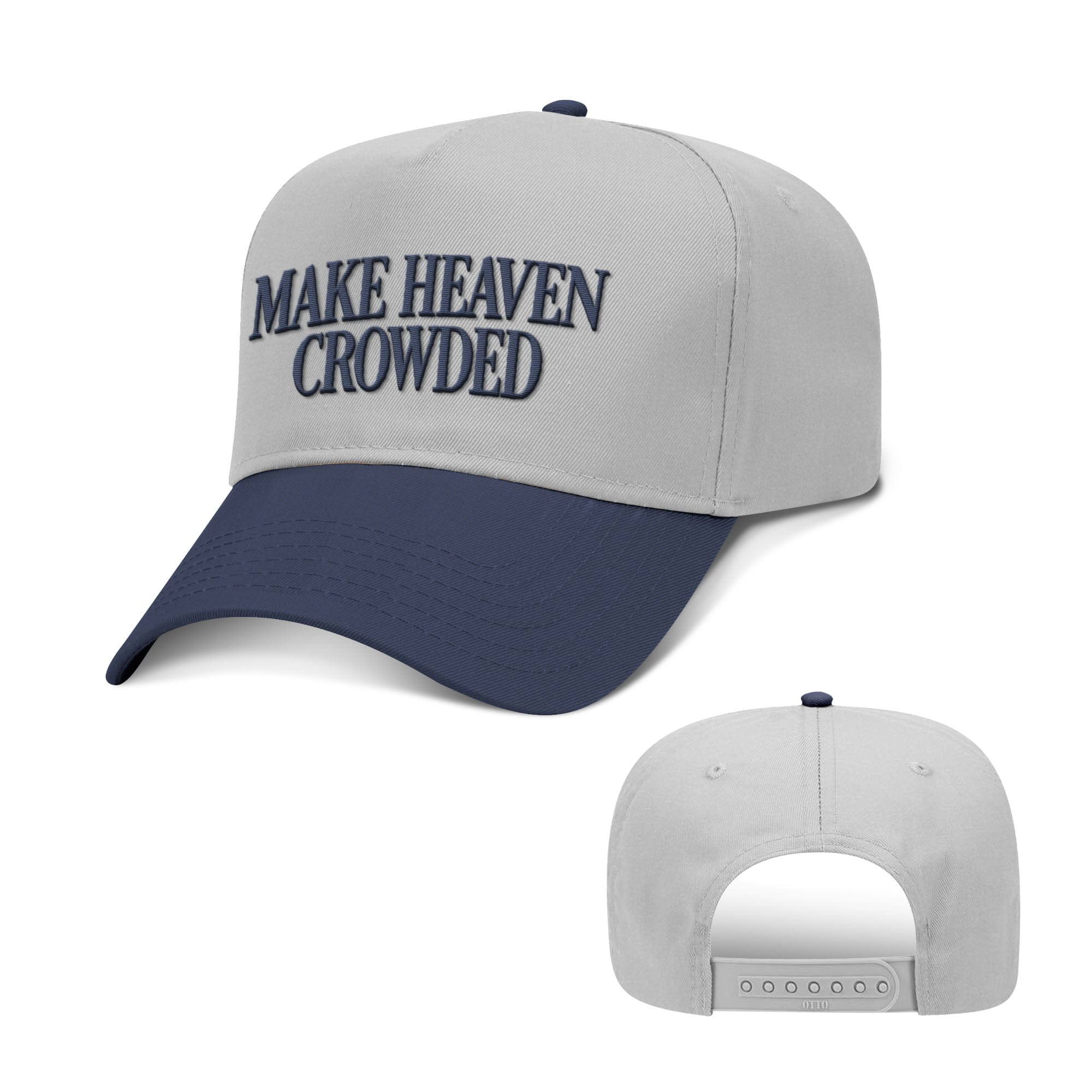 Our True God Hat Baseball / Navy and Grey / One Size Make Heaven Crowded Two Tone Hats