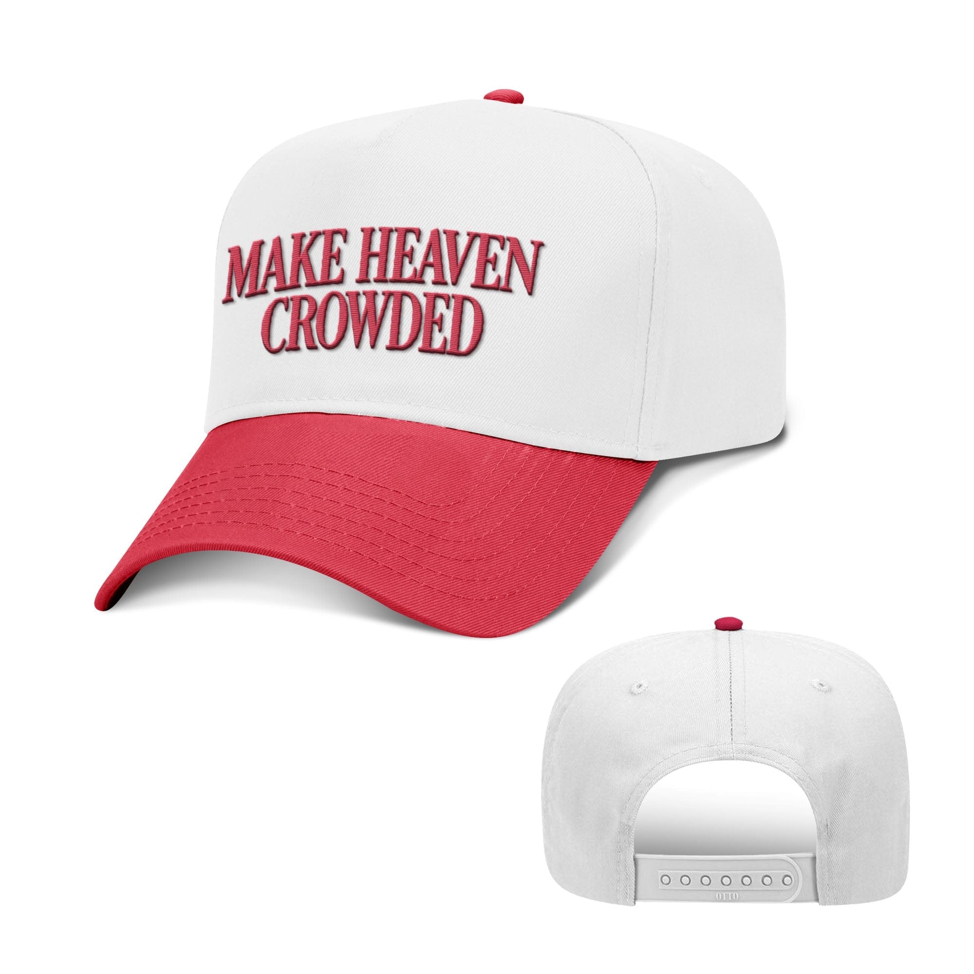 Our True God Hat Baseball / Red and White / One Size Make Heaven Crowded Two Tone Hats