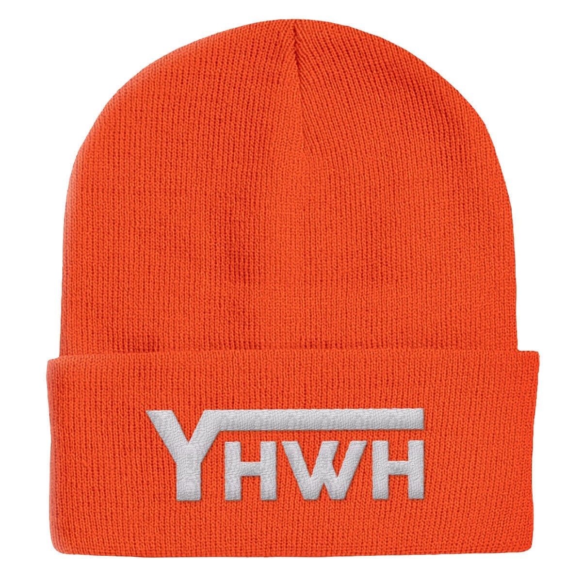 Our True God Hat Cuffed Beanies / Orange / One Size YHWH Beanies