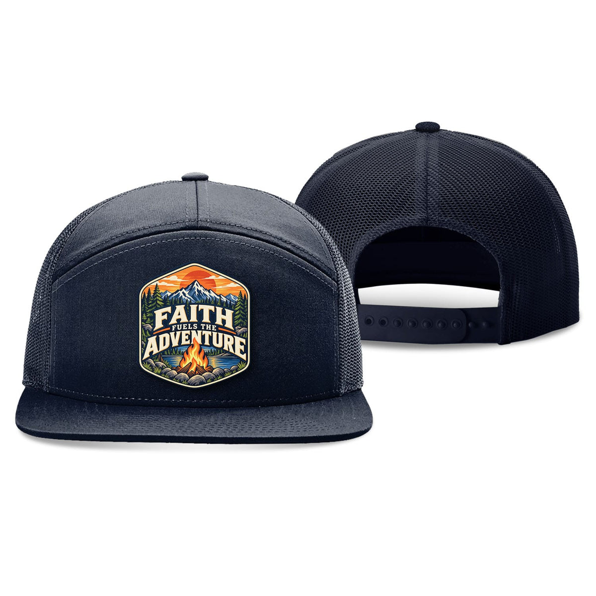 Our True God Hat Faith Fuels the Adventure Trucker Hat